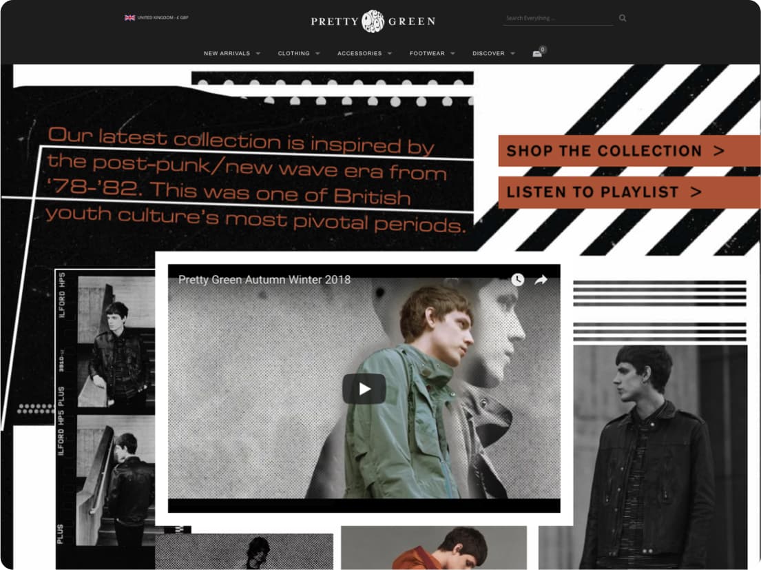 Pretty Green website homepage