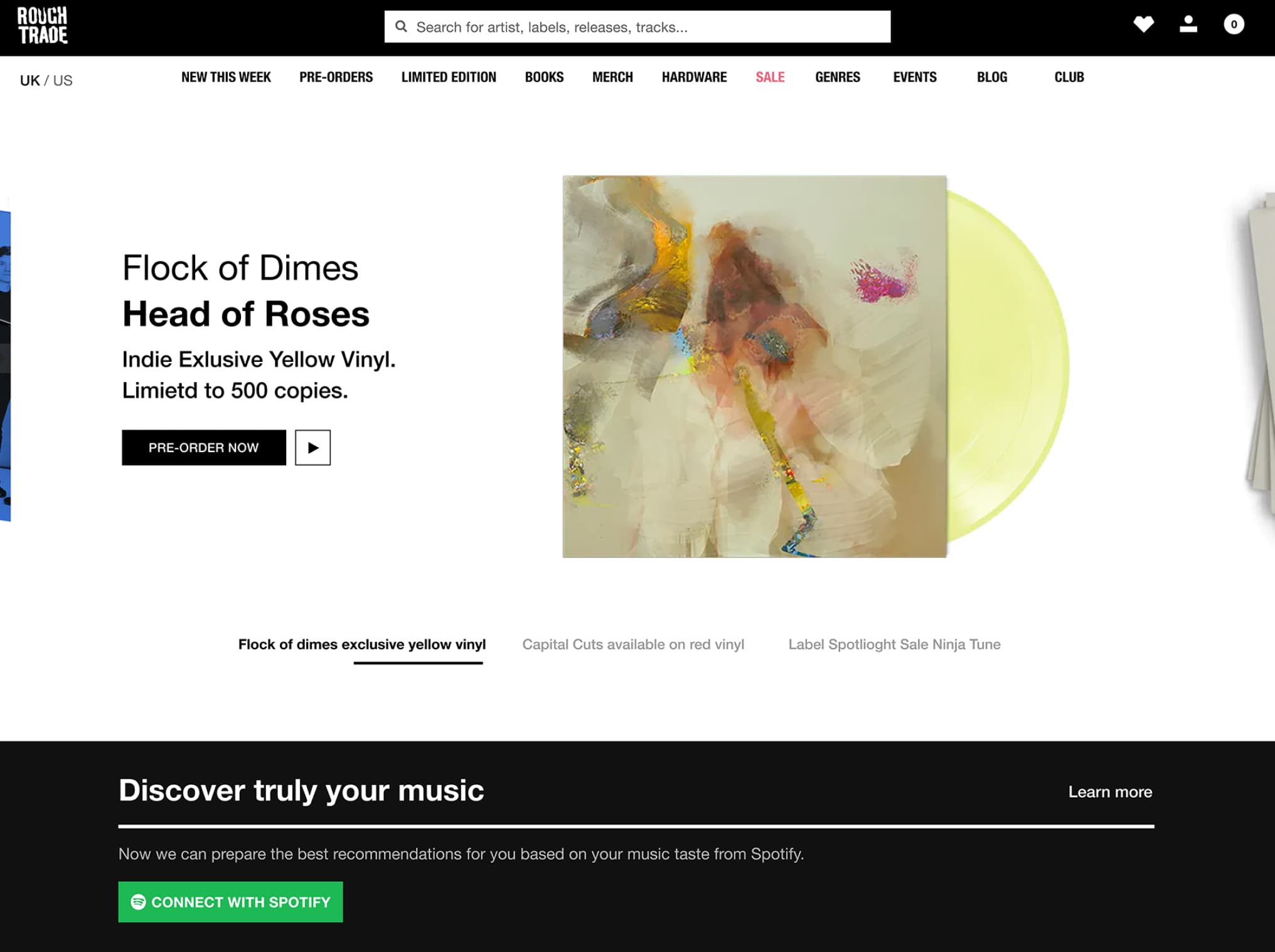 Rough Trade website homepage