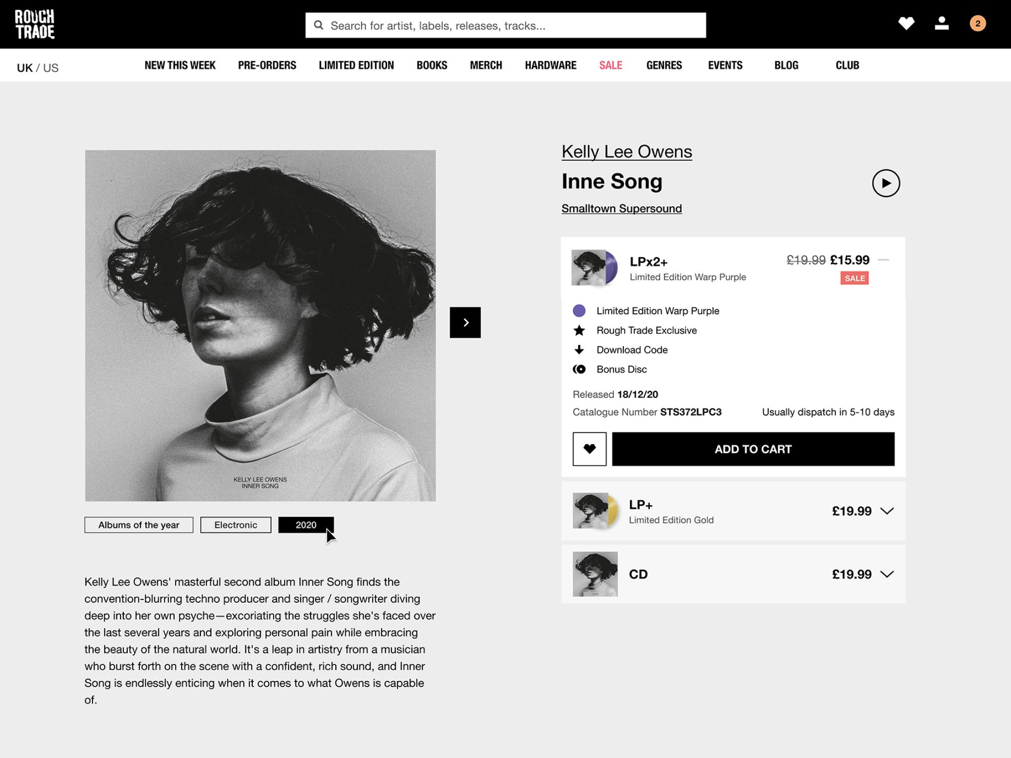 Rough Trade website product page